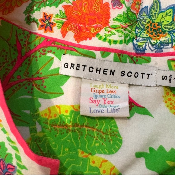 Gretchen Scott - Glorious Split Neck Tunic in Multi Bright, Sz S - Picture 13 of 13